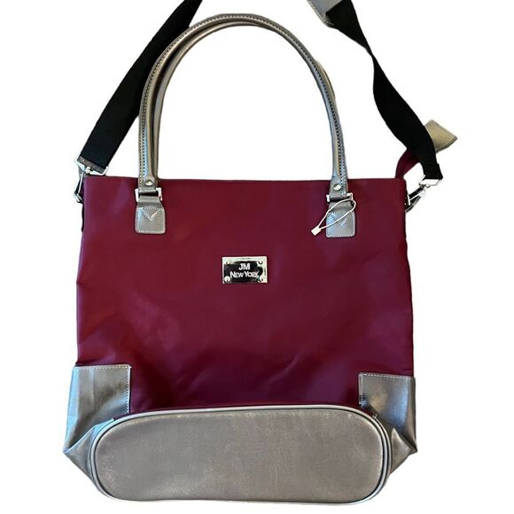 JM New York Bag Joy Mangano Burgundy Wine & Silver NWOT - Picture 3 of 16